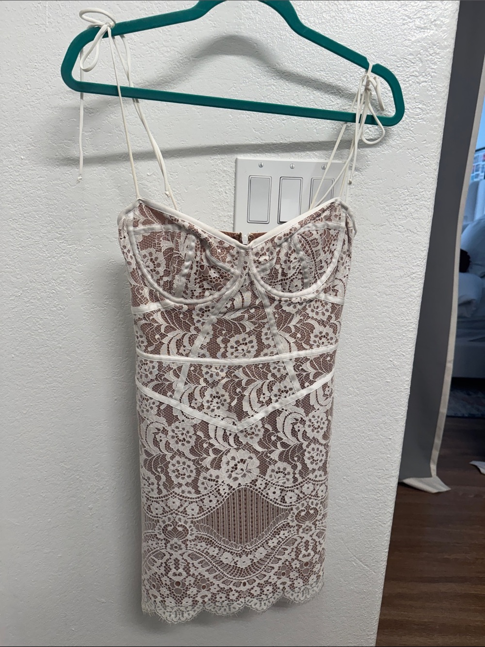For Love and Lemons Ivory Lace Overlay Dress